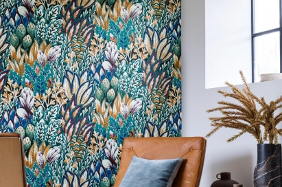 Behang Casamance Karabane bloemen